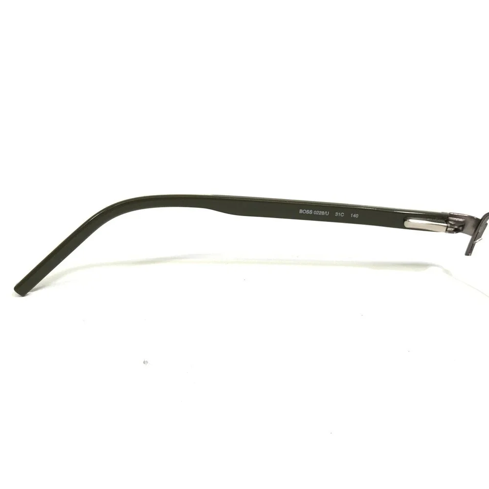 HUGO BOSS Eyeglasses Frames 0228/U 31C Gray Green Rectangular Half Rim 52-19-140